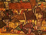 Egon Schiele Famous Paintings - Yellow City